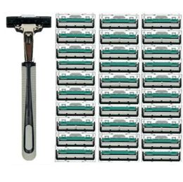 1 Handle and 30PCS double Layers Blades Manual Razor Men Male Body Face Shaving Razor For Standard Beard Shaver Trimmer3828414