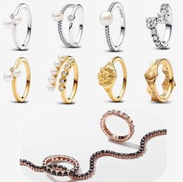 New Wedding rings for women designer necklace 925 silver bracelet DIY fit Pandoras Games of Thrones Spinningss Astrolabes Ring pearl earrings set Jewellery gift