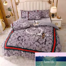 Bedding Sets Luxury Designer Classic Dashed Letter Logo Printed Quilt Cover Pillow Case 4-piece Set of Pure Cotton Comfortable Bedding Set Bedroom Decoration
