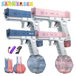 Gun Toys Full Auto Electric Water Gun Toys Bursts Shooting Watergun Summer Outdoor Pool Beach Toy for Kids Adult Water Fight Water Pistol L240311