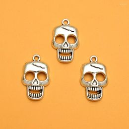 Charms 10pcs/Lots 15x24mm Antique Halloween Skeleton Pendant For DIY Bracelets Jewellery Making Supplies Accessories