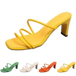 High Fashion Women Sandals Heels Slippers Shoes Triple White Black Red Yellow Green Brown Color11 98