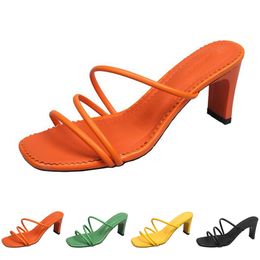 Slippers Heels Fashion Women GAI Shoes High Sandals Triple White Black Red Yellow Green Brown Color90 353 183 79 935