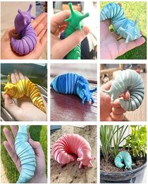 DHL Flexible Fingertip Snail Sensory Toy Adult Antistress Squirming Slug Toys Autism Chiledren Gift Slinky Slug3438478