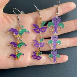 Dangle Earrings Charming Lobster Joker Feather Mask Women's Acrylic Pendant Carnival Jewellery Gift Accessories