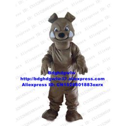 Mascot Costumes Brown Bulldog Pitbull Dog Pit Bull Terrier Pug Mascot Costume Cartoon Character Performing Arts Farewell Party Zx1089