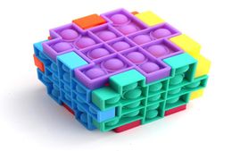 DIY Push Bubble Puzzles Toys Party Favour Silicone Sensory Cube pers per Bubbles Kids Board Game Squeeze Decompression Toy for Autism5844900