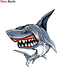 Three Ratels LCS281 154x15cm shark Colourful car sticker funny car stickers styling removable decal6989690