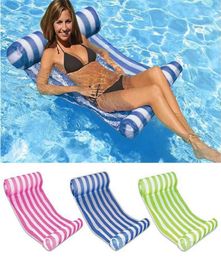 3 Colors Summer Swimming Pool Inflatable Floating Water Hammock Lounge Bed Chair Summer Inflatable Pool Float Floating Bed CCA95686418837