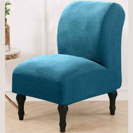 Jacquard Armless Chair Cover Solid Single Sofa Slipcover Nordic Accent Stretch s Elastic Couch Protector 210914299Z