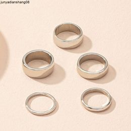 Design Sensation Index Finger Ring Cold Wind Instagram Plain Ring Set Internet Red Ring Childrens Jewellery