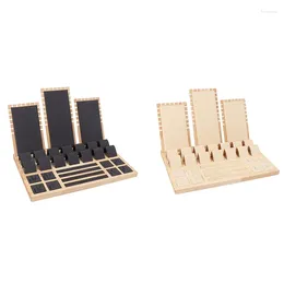 Jewellery Pouches High Quality Bamboo Velvet Display Earring Stand Ear Stud Earrings Holder Rack Storage Case