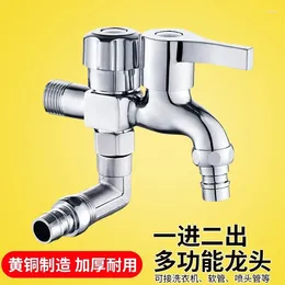 Bathroom Sink Faucets Side Connected Washing Machine Faucet One For Two Home Use Water Outlet