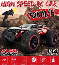 70Kmh 2WD 114 RC Car Remote Control Off Road Racing s Vehicle 24Ghz Crawlers Electric Monster Toys Gift for Children 211102277h5472563