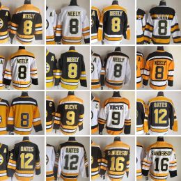 Custom Mens Women Youth Boston''Bruins''Hockey Trikotie Stickerei 8 CAM Neely 9 Johnny Bucyk 12 Adam Oates 16 Derek Sanderson Vintage Trikots