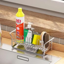 Kitchen Storage Accessories 304 Stainless Steel Sponge Drain Rack Deflector Table Sink Rag