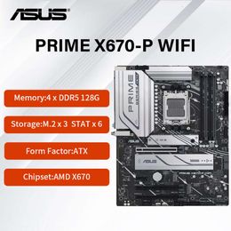 New ASUS PRIME X670-P WIFI Motherboard with AMD Socket AM5 4 x DIMM Max. 128GB DDR5