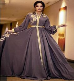 Moroccan Dubai Kaftan Lace Evening Dresses v neck Embroidery Appliques Long Formal Dress Full Sleeve Arabic Muslim Party Gowns2608460