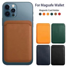 Luxury for Magsafe Magnetic Leather Wallet Phone Case for Magsafe Iphone 13 15 14 12 Pro Max Plus Bag Cover Real Leather Phone Card Holder