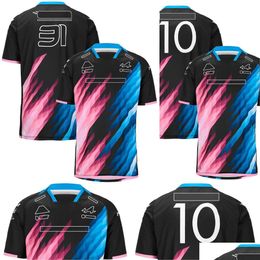 Motorcycle Apparel 2024 F1 T-Shirt Forma 1 No.10 No.31 Driver Team Official Same Style Racing Clothing T-Shirts New Season Jersey Cust Otj8Y