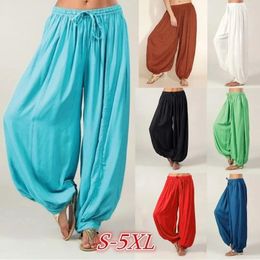 Women's Pants Summer Pant For Women Plus Size 2024 Solid Color Casual Loose Harem Linen Full Length Trousers Party Cosplay