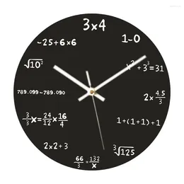 Wall Clocks Math Clock With Mathematical Expressions Wooden Silent For Classroom Home Office Decor Funny Gift