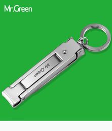 Mrgreen Real New Ultrathin Foldable Hand Toe Nail Clipper Cutter Trimmer Stainless Keychain Whole High Quality T81906199690557