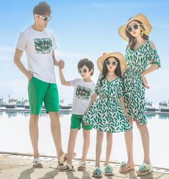 summer family look mother daughter matching dresses mommy and me clothes mom mum girl dress dad son outfits family clothing sets9419987