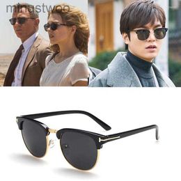 Sunglasses Luxury Classic Fashion Brand Men Women Tom Female Half Frame Uv400 Male Sun Glasses Oculos Gafas t 8015 CEW4
