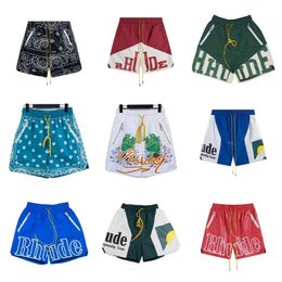 Top quality designer rhude shorts summer fashion beach shorts Mens Womens street wear red blue black loose ligthweight rhude shorts mens short gym shorts zm