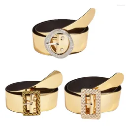 Belts Female Belt Gold Colour Glitter Waist Decorative For Womens Jeans