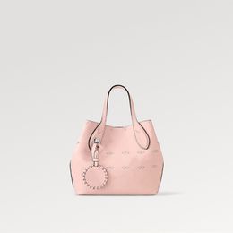 Explosion new Women's Blossom PM M23196 Rose Jasmin Mahina perforated calfskin Magnetic clasp closure Inside removable zipped pocket protective metal bottom studs