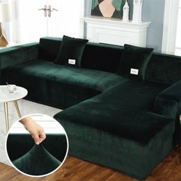 Plush Sofa Cover Velvet Elastic Leather Corner Sectional For Living Room Couch Covers Set Armchair Cover L Shape Seat Slipcovers L212J
