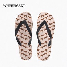 whereisart 3D Horse Print Woman Summer Flip Flops Casual Beach Slippers Sandal Flipflop For Women Slippers Female Rubber Shoes q2cJ#