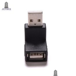 Computer Cables Connectors 500Pcs/Lot 90 Degree Angled Usb 2.0 A Male To Female Adapter Usb2.0 Coupler Connector Extender Converter Fo Otsjk