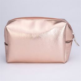 Women Cosmetic Bag Pink Gold Makeup Bag Zipper Make Up Handbag Organiser Storage Case Pouches Toiletry Wash Beauty Box256D