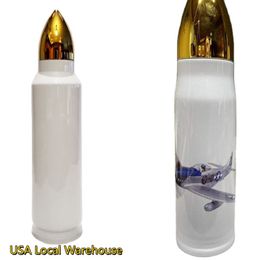 USA Stcoks Sublimation 17oz 34oz Bullet Tumblers Travel Water Bottles 500ml 1000ml Stainless Steel Double Wall Insulated Vacuum C269Z