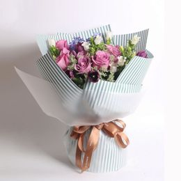20PCS Flowers Packaging Waterproof Matte Striped Paper Flowers Florist Bouquet Gift Florist Supplies Wrapping Paper205T
