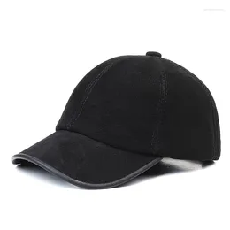 Ball Caps Cashmere Baseball Cap For Men And Women Casual Fashion Leather Adjustable Hat Thin Style Can Be Worn In Spring Winter