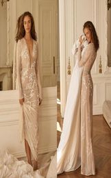 2020 Liz Martinez Mermaid Wedding Dresses V Neck Lace Appliques Long Sleeve Trumpet Wedding Dress Boho Beach Bridal Gowns Vestidos3202772