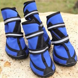Four season Waterproof XXL Pet Shoes for small to large Dog Oxford Bottom Reflective bandages rain boots dog shoes 240228