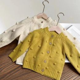 Jackets Girls Jacket Knitted Kids Baby Coats Children Outerwear Autumn Spring 23-A183