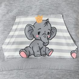 Clothing Sets Baby Boy Shorts Set Short Sleeve Elephant Print Hooded Tops Striped Toddler Outfits