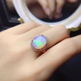 100 natural Opal Ring 3 CT Sterling Silver 925 Womens Sparkling gemstone Anniversary Party Classic Fine Jewellery gift 240228