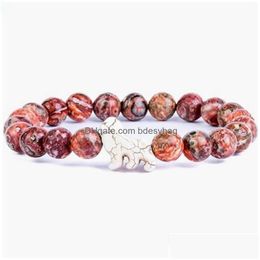 Beaded Natural Stone Handmade Lion Shape Charm Bracelets For Women Men Yoga Party Club Decor Jewelry Drop Delivery Dhy7G