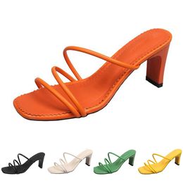 slippers women sandals high heels fashion shoes GAI triple white black red yellow green brown color116