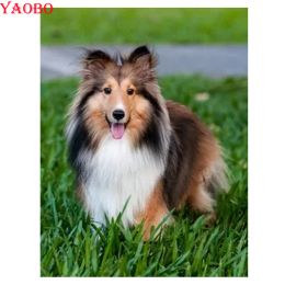 Craft DIY Pet Photo Custom Diamond Painting Sheepdog sheltie dog 5D Full Square Round Diamond Embroidery Diamond Mosaic Cross Stitch