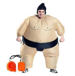 Sumo Wrestler Costume Inflatable Suit Blow Up Outfit Cosplay Party Dress for Kid and Adult Dropship Q0910271d2543575