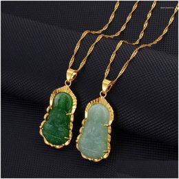 Pendant Necklaces Exquisite Buddhist Imitation Jade Guanyin Buddha Statue Necklace For Men And Women Relius Amet Jewellery Drop Delivery Otryb