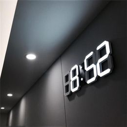 Modern Design 3D Large Wall Clock LED Digital USB Electronic Clocks On The Wall Luminous Alarm Table Clock Desktop Home Decor230N